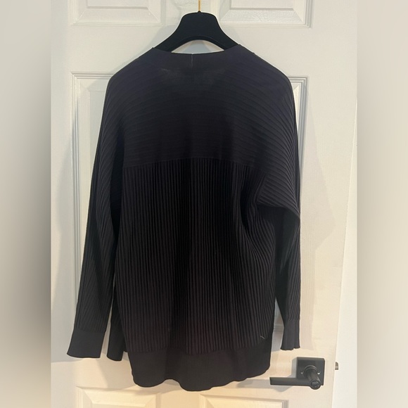 lafayette 148 matching set KNIT RIBBED OPEN FRONT CARDIGAN & bateau neck top L - Picture 7 of 16